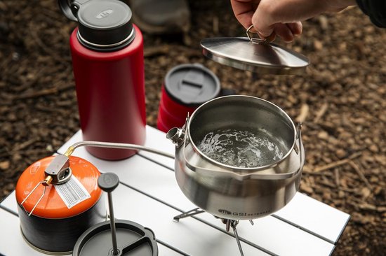 GSI Outdoors Glacier theeketel van geborsteld roestvrij staal, ca. 950 ml — afbeelding 3