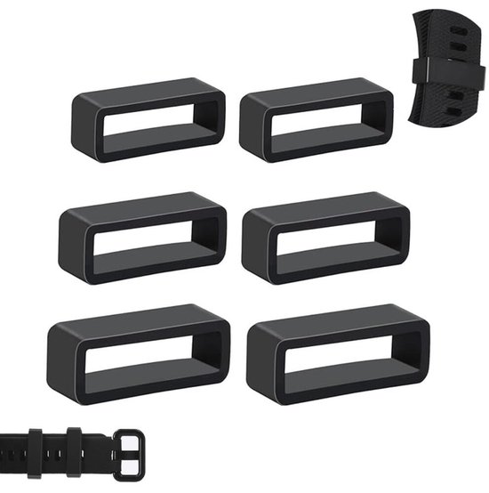 6 stuks horlogebandhouders - 18/20/22mm - Horlogebandgesp - bandhouders - Siliconen horlogebandhouder loop - Loop / Ring / Band Houder - Universeel - voor slimme sporthorloges - Horloge band lusje -Horlogeaccessoires