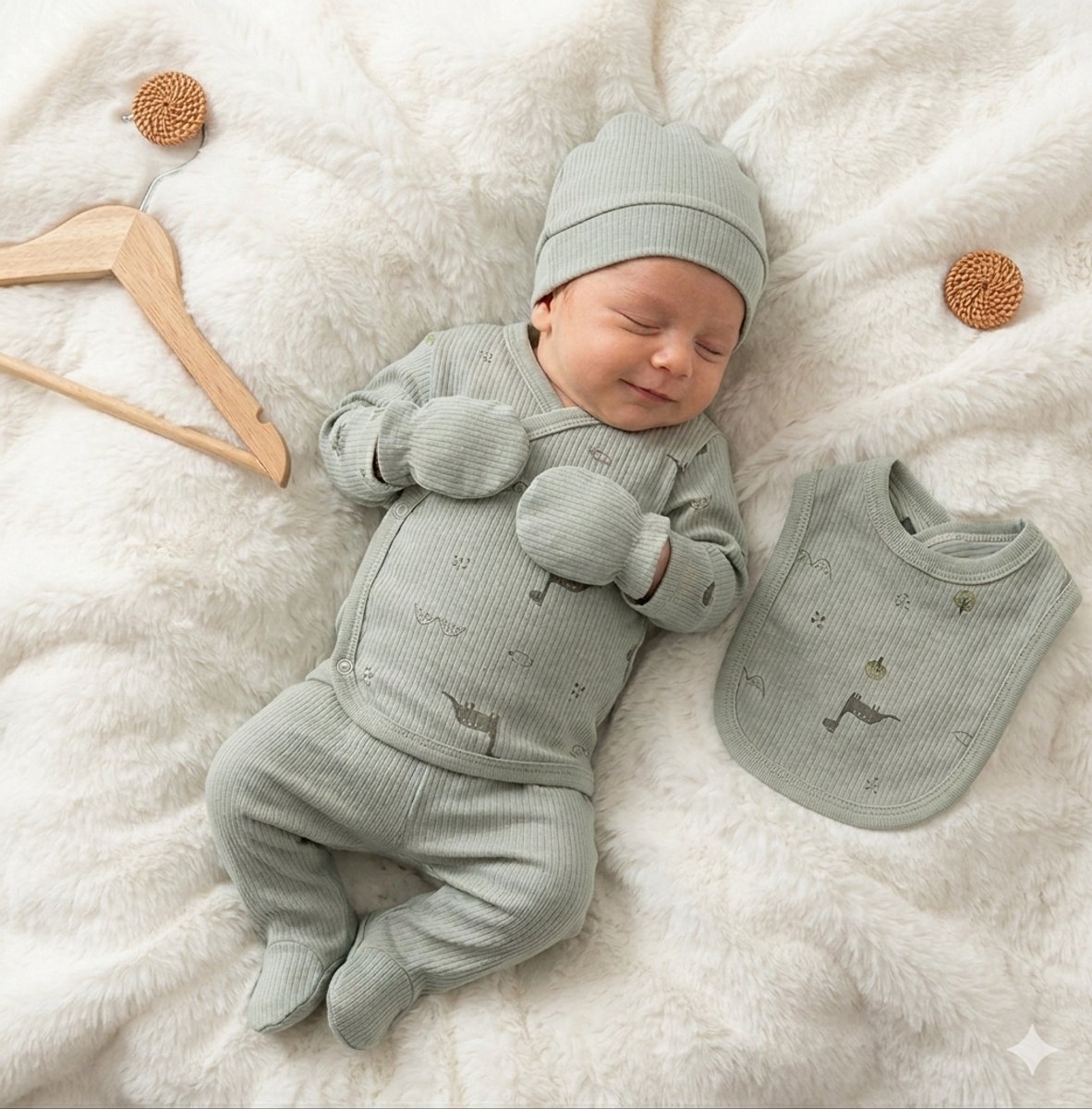 Dinosaurus 5-delige baby newborn kledingset - Newborn set - Dino Babykleding - Babyshower cadeau - Kraamcadeau