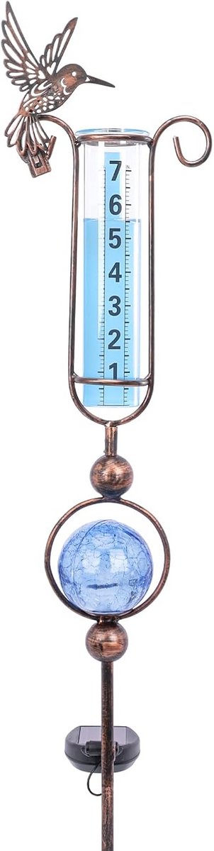 Tuin Meetinstrument met Solarlamp voor Regenmeting en Sfeer