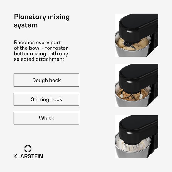 Krachtige Keukenmachine met Grote RVS Kom en 12 Snelheden voor Bakken van Merkloos — afbeelding 3