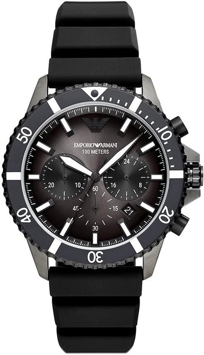 Herenhorloge Quartz Chronograaf 43mm met Siliconen Band