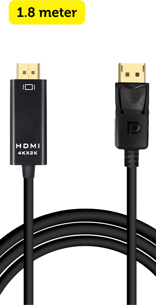 Bol.com Garpex® DisplayPort naar HDMI Kabel - 4K Ultra HD - 1.8 meter aanbieding