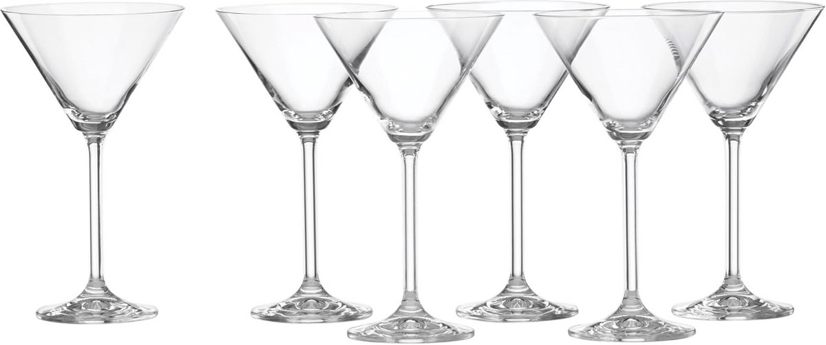 Set van 6 Klassieke Martini Glazen - Elegant Kristal