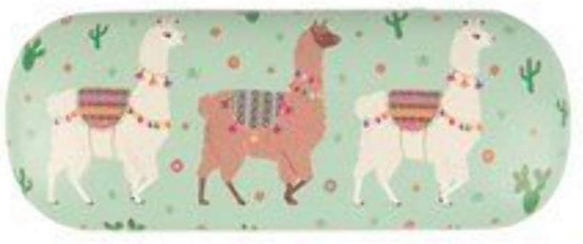 Brillenetui met Llama Illustratie en Poetsdoekje