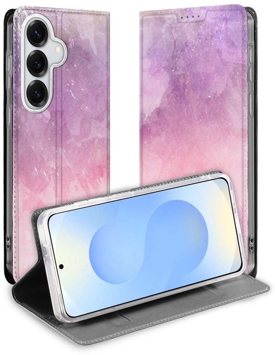 Book Wallet Case Samsung Galaxy S26+ Pink Purple Paint