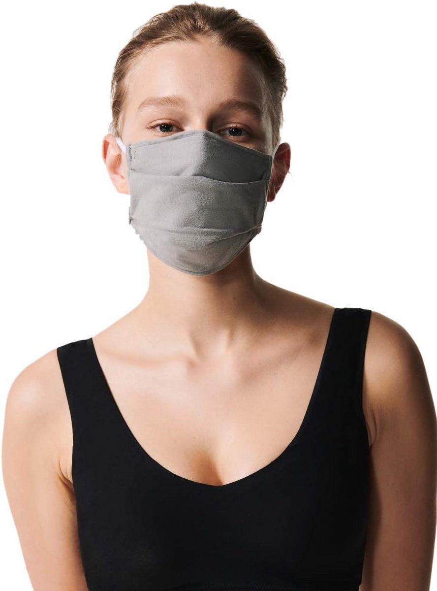 Comfortabel Herbruikbaar Mondkapje Volwassenen Lichtgrijs - Niet-Medisch Ademend Gezichtsmasker