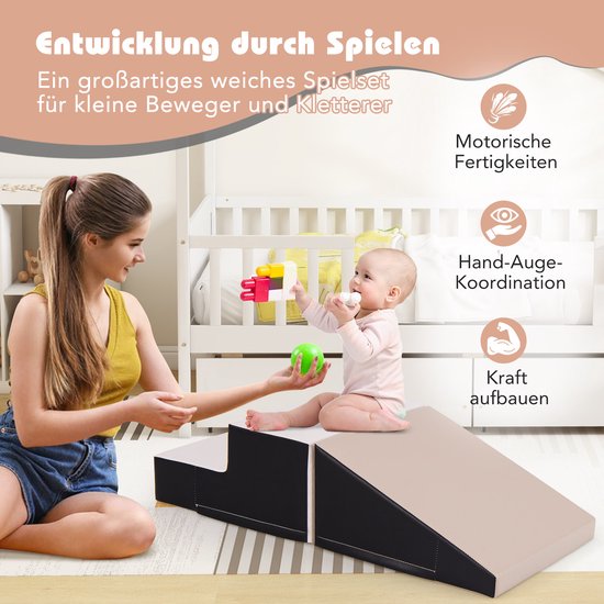 COSTWAY Schuimrubberen bouwstenen voor kinderen, zachte bouwstenen om te ravotten en te klimmen, reuzenbouwstenen van schuim, grote bouwstenen voor baby's en peuters van COSTWAY — afbeelding 5