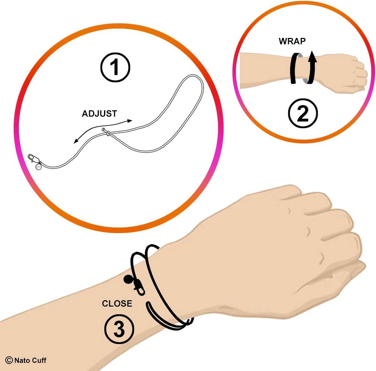 Nylon Dubbel Gewikkeld Armband Handgemaakt Verstelbaar