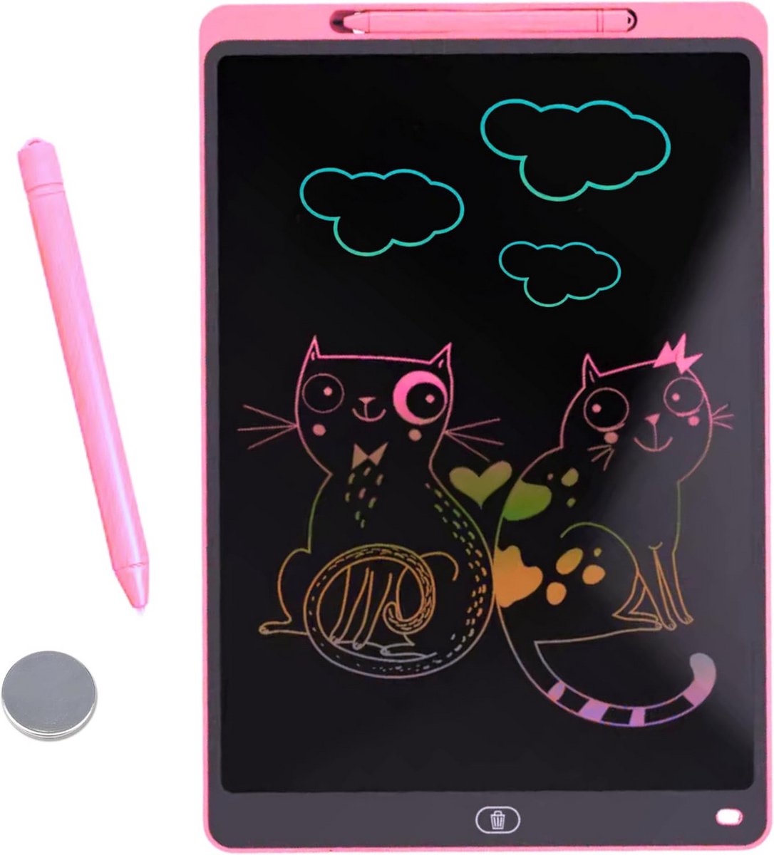 Tekenbord met 100 Tekeningen voor Kinderen 30,5 cm Digitaal Schrijf- en Tekentablet Roze Educatief Speelgoed