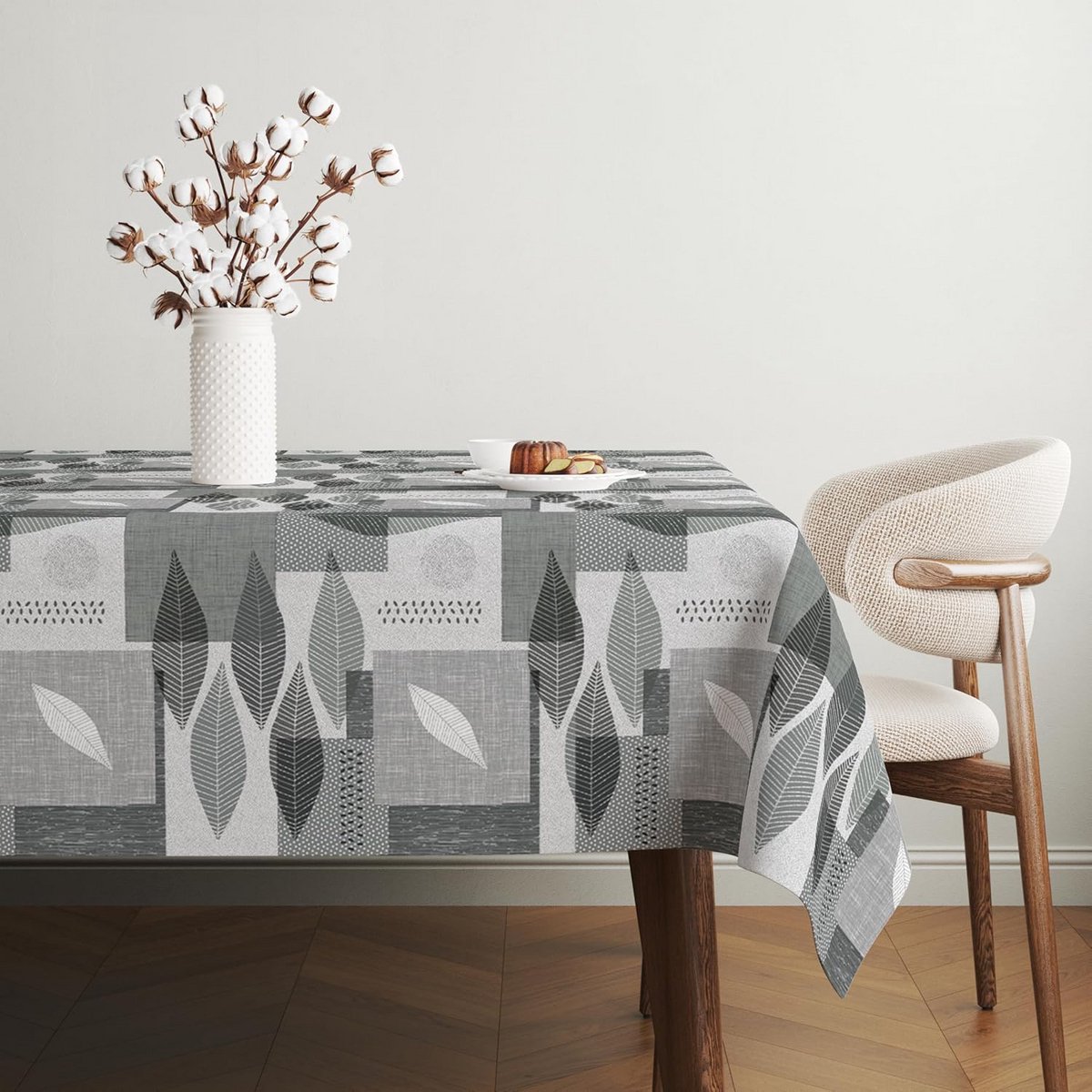 Olieverf Tafelkleed Waterdicht en Vuilafstotend Rechthoekig 200 x 140 cm Grijs