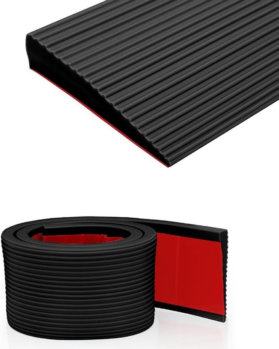 Antislip Drempelhulp Rolstoel en Rollator Rubber Oprit 150x8x2CM