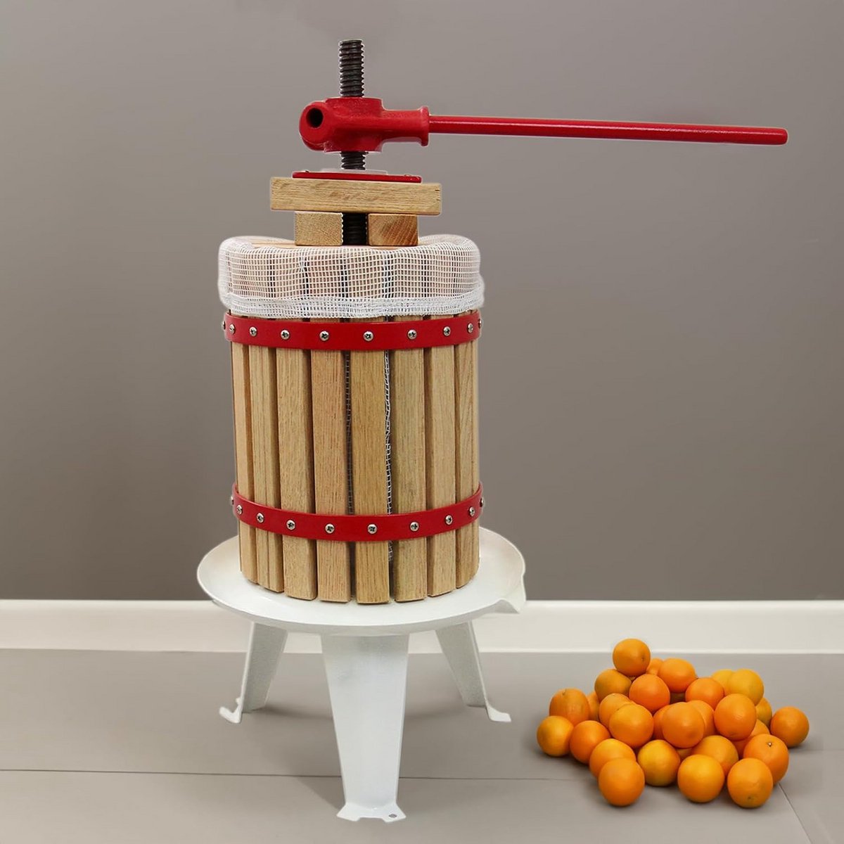 Fruitpers 18 Liter Handmatig voor Wijn, Cider en Sap Maken