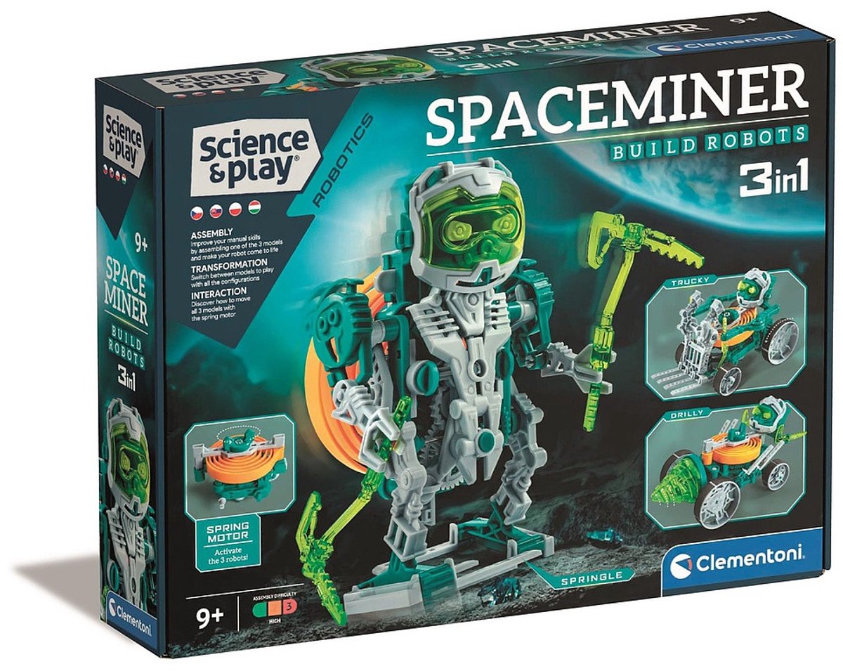 Voertuig Spaceminer 3 in 1 Robot Bouwkit Clementoni
