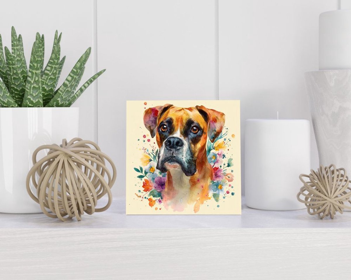 Tegel 15x15 cm met Boxer cadeau decoratie | tegeltjes met tekst | tegeltjes met spreuken | collega | oma | opa | pensioen | mama | papa | vriend