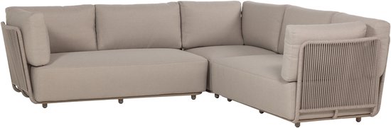WOOOD Sora Loungeset Tuin - Métal/Corde - Sable - 73x269x270