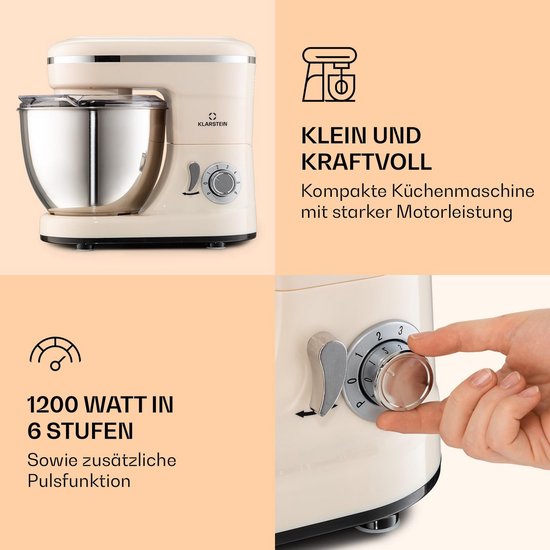 Mini Keukenmachine met Planetaire Garde - 1200W Kracht en 6 Snelheidsstanden van MINI — afbeelding 3