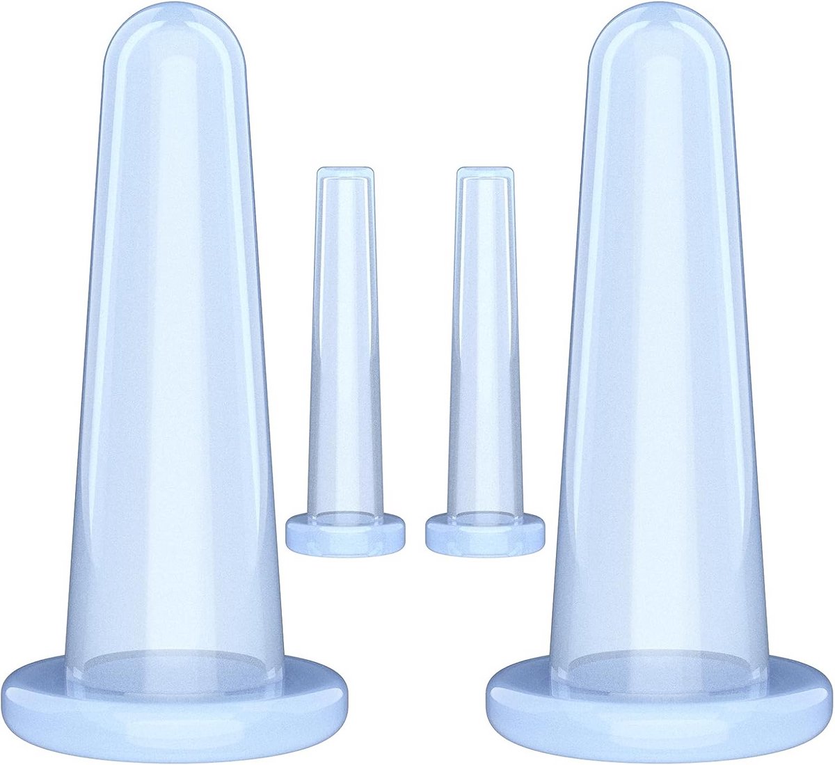 Gezichtscupping Set voor Anti-Veroudering en Lymfedrainage, 4 Stuks Siliconen Cups