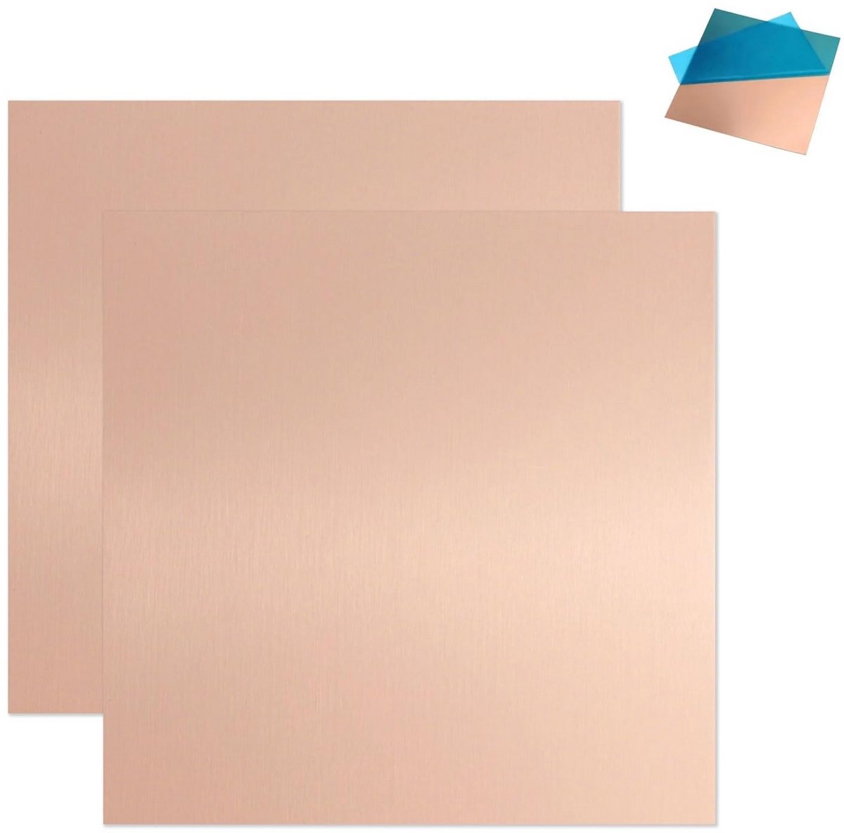 2 Stuks Koperen Plaat 100x100x1mm - Puur Koper voor Elektronica en Hobby