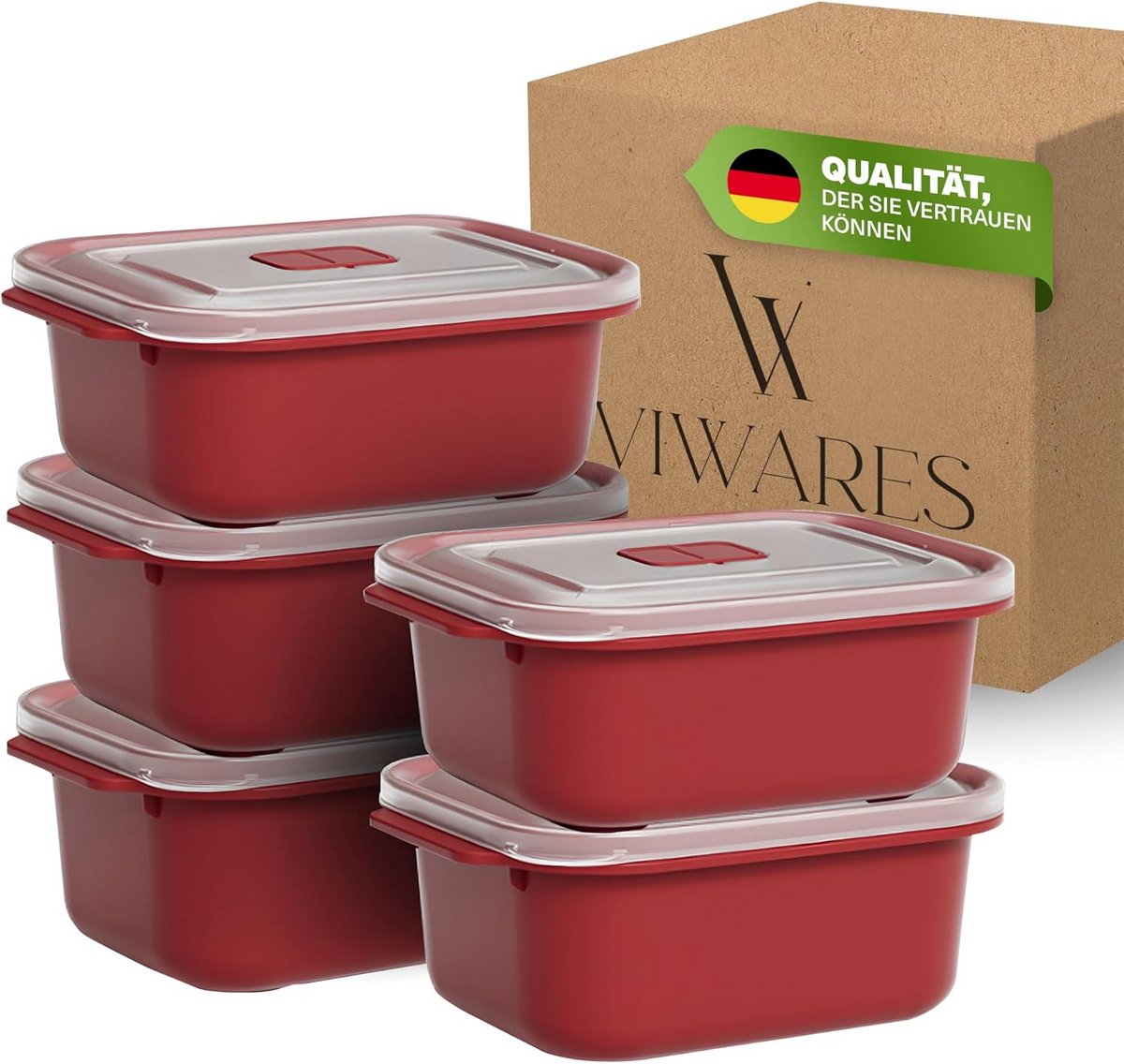 Magnetronbestendige Lunchbox 1000 ml - 5 Delige Stapelbare Vershouddoos Lekvrij