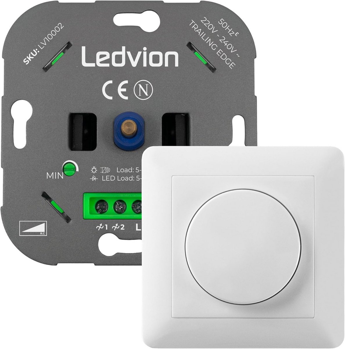 Universele LED Dimmer 5-600 Watt, Geschikt voor Diverse LED Verlichting, Inbouwmodel