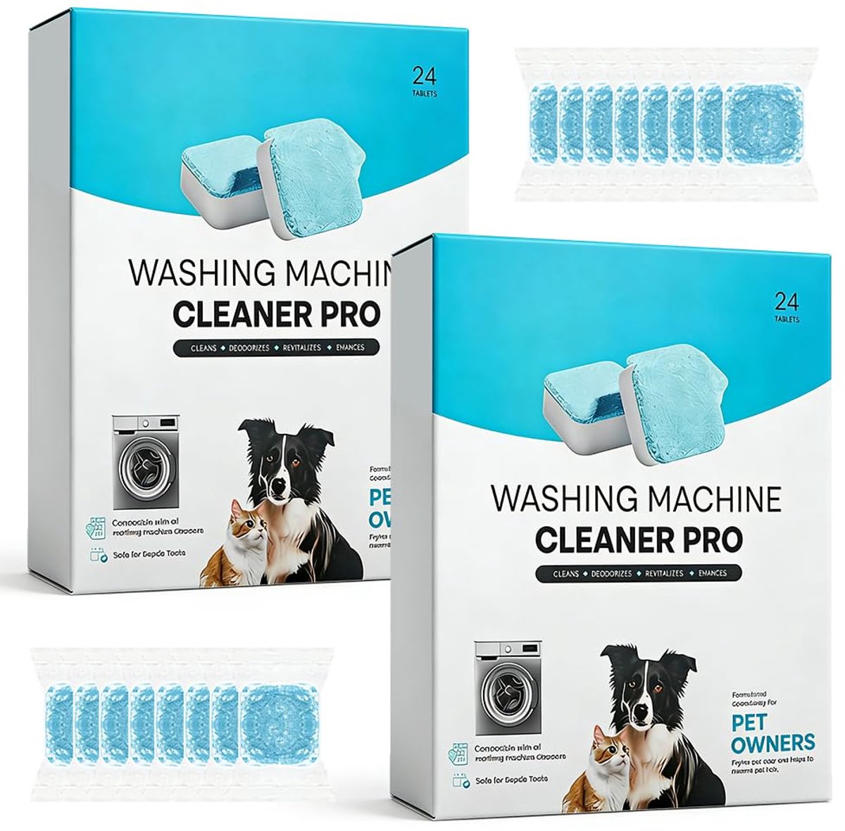 Wasmachinereiniger Tabs - Extra Sterk Tegen Geur en Kalk - 48 Stuks