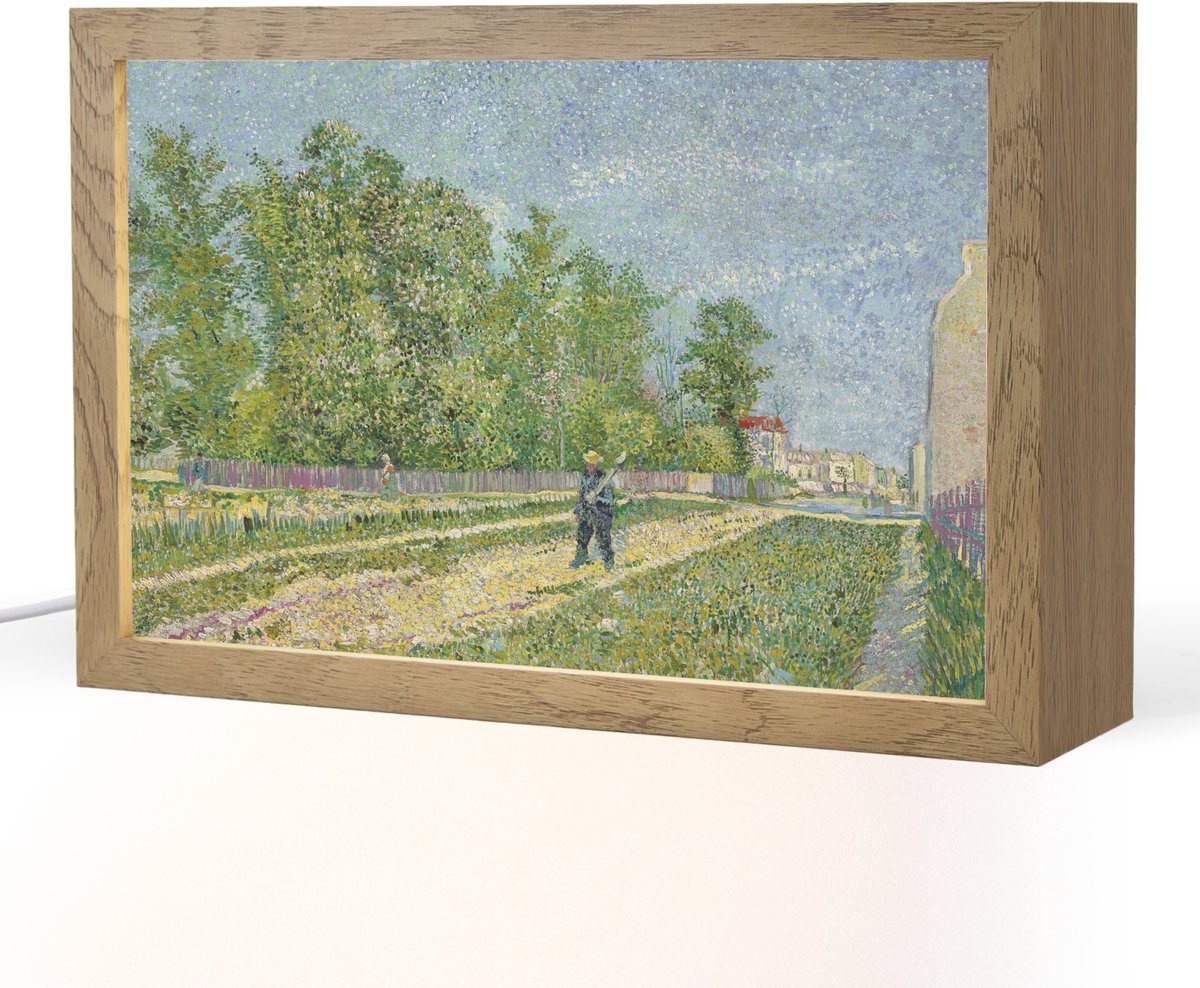 Tafellamp 30x20 cm - LED lamp - Buitenwijken van Parijs - Vincent van Gogh - Decoratieve tafellampen - Dimbaar - Tafellampje slaapkamer - Woonkamer binnen