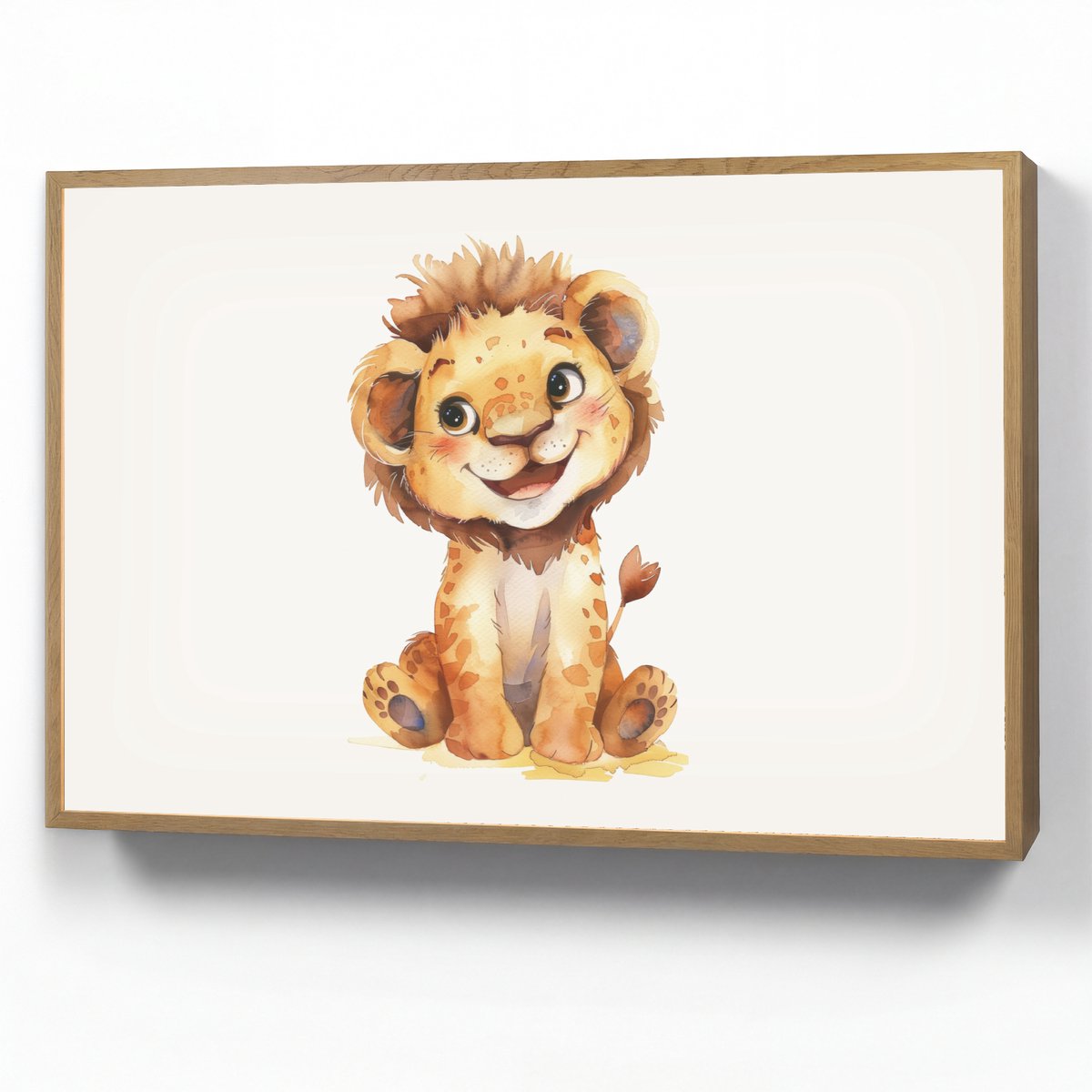 Nachtlampje 90x60 cm - Kinder lamp - Leeuw - Baby dier - Tafellamp kinderkamer draadloos -