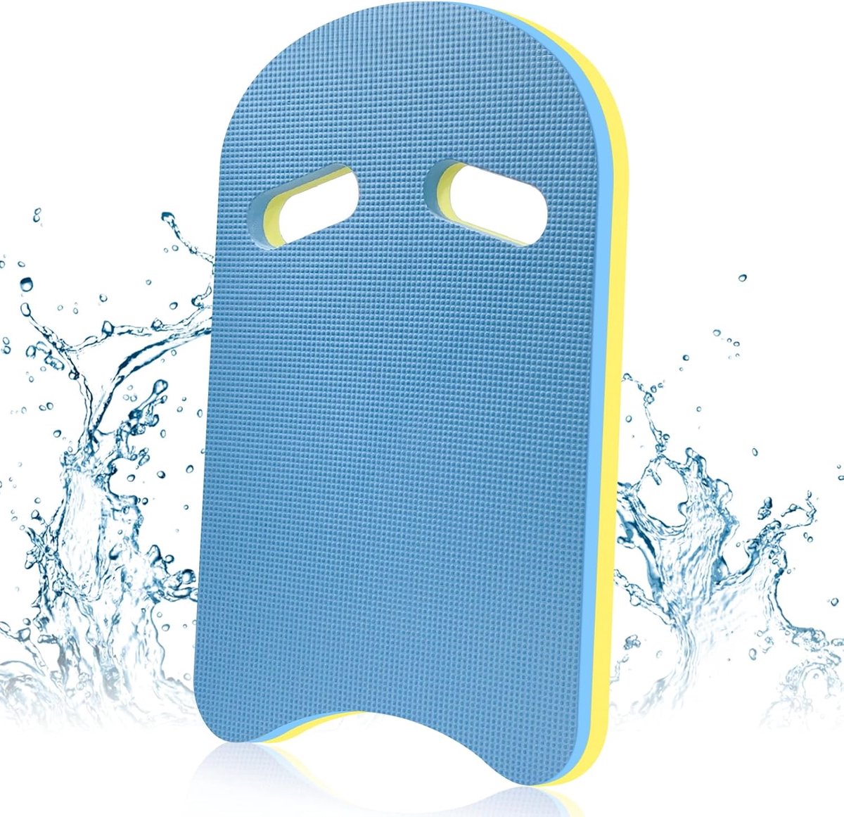 Zwemplank Kinderen Volwassenen - Zwemhulp Kickboard - Zwemtraining Stabiliteit - Dubbele Handgrepen - 44 x 29 cm - Blauw U-vormig
