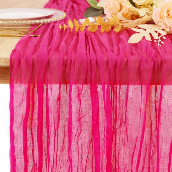 Tafelloper 90 x 180 cm roze tafelloper bruiloft gaas tafelloper rustieke eettafel decoratie voor receptie bruids feest (kleur: zwart, maat: 90 cm x 180 cm