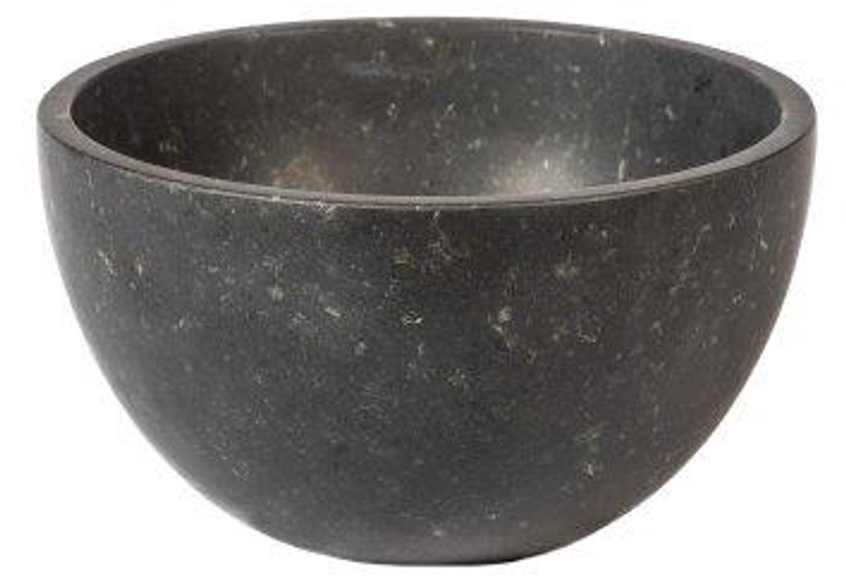 FugaFlow Efficiente Pietra Waskom - 21x21x12cm - rond - natuursteen - Donker