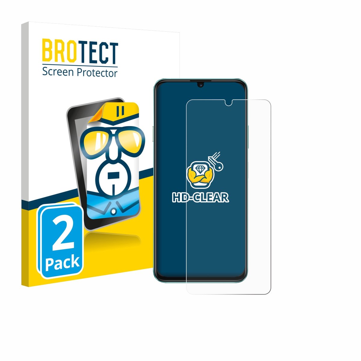 BROTECT - Screenprotector voor Huawei Enjoy 70 - Folie Beschermfolie transparant 2 Stuks