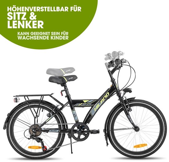 Aafinity Mountainbike - Fiets - BMX - Fiets 24 inch / 51 cm - Zwart met lichtgroen - Makkelijk in elkaar te zetten - Handrem - 6 versnellingen van aafinity — afbeelding 5