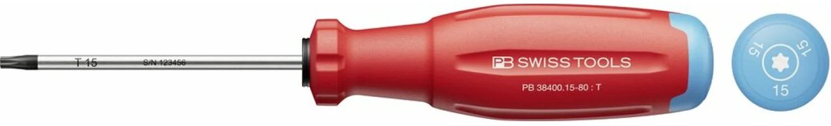 PB Swiss Tools Torx Schroevendraaier T15x80mm SwissGrip EVO