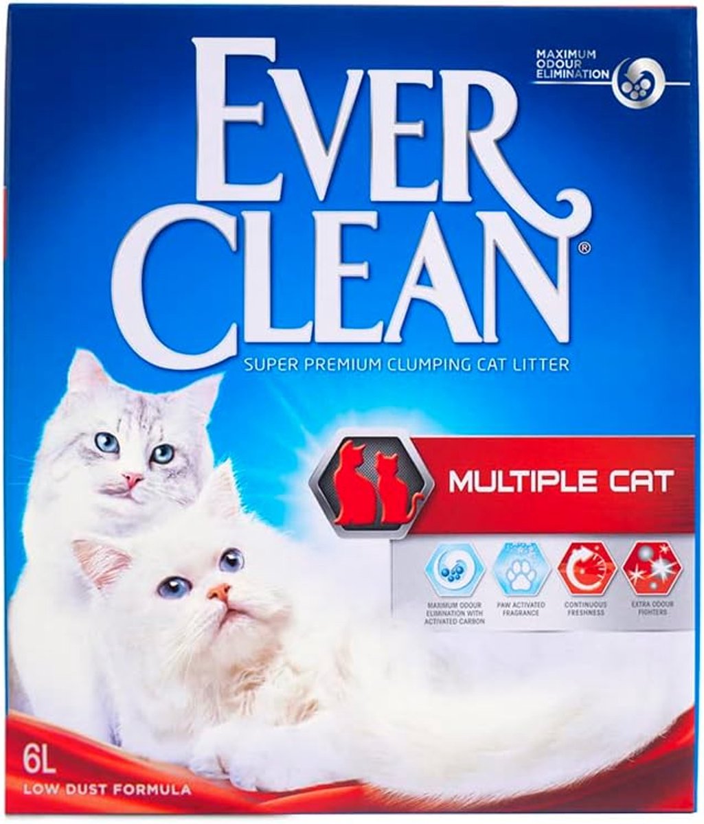 Kattenbakvulling Klontvormend - Kattenzand Premium - Odor Controle - Actieve Kool Technologie - 6 Liter - Niet Van Toepassing
