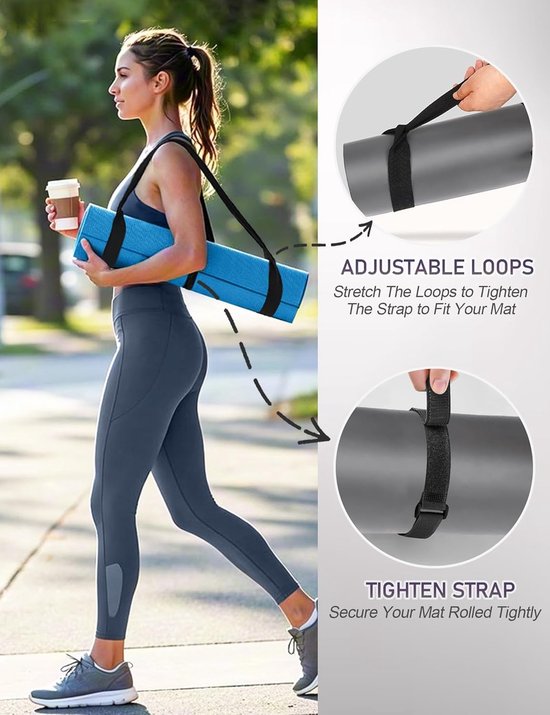 Yogamat Draagband - Matriem Riem - Mat Meenemen - Verstelbaar Breed van Yogamat — afbeelding 2