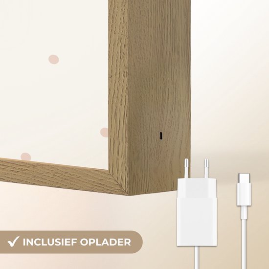 Nachtlampje 30x40 cm - Kinder lamp - Ballerina - Prinses - Stippen - Tafellamp kinderkamer draadloos - Slaapkamer lampje - Bedlamp kinderen - Kinderlampje - Wandlamp babykamer - Nachtlampjes van Merkloos — afbeelding 5