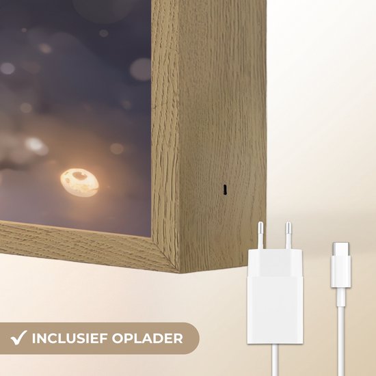 Nachtlampje 100x70 cm - Kinder lamp - Meisje - Toveren - Sterren - Paars - Tafellamp kinderkamer draadloos - Slaapkamer lampje - Bedlamp kinderen - Kinderlampje - Wandlamp babykamer - Nachtlampjes van Merkloos — afbeelding 5