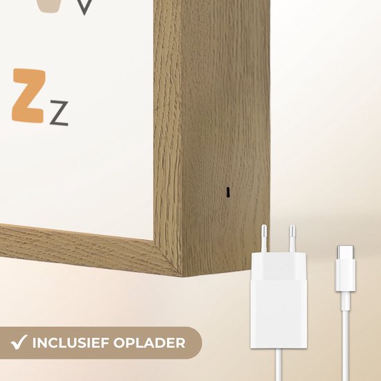 Nachtlampje 40x60 cm - Kinder lamp - Alfabet - Educatief - Kleuren - Letters leren voor kinderen - Tafellamp kinderkamer draadloos - Slaapkamer lampje - Bedlamp kinderen - Kinderlampje - Wandlamp babykamer - Nachtlampjes van Merkloos — afbeelding 5