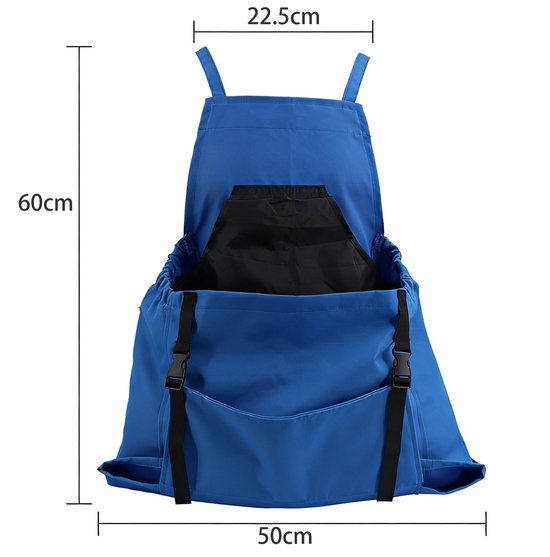 Tuinschort - Buiten Plukschort met grote zakken - Tuinschort met zakken - Blauw - 60*50cm - Oxford-stof - Verstelbare tuinschort - Met oogstzak - Waterdicht - Cadeau voor iemand die van tuinieren houdt van Merkloos	 — afbeelding 5