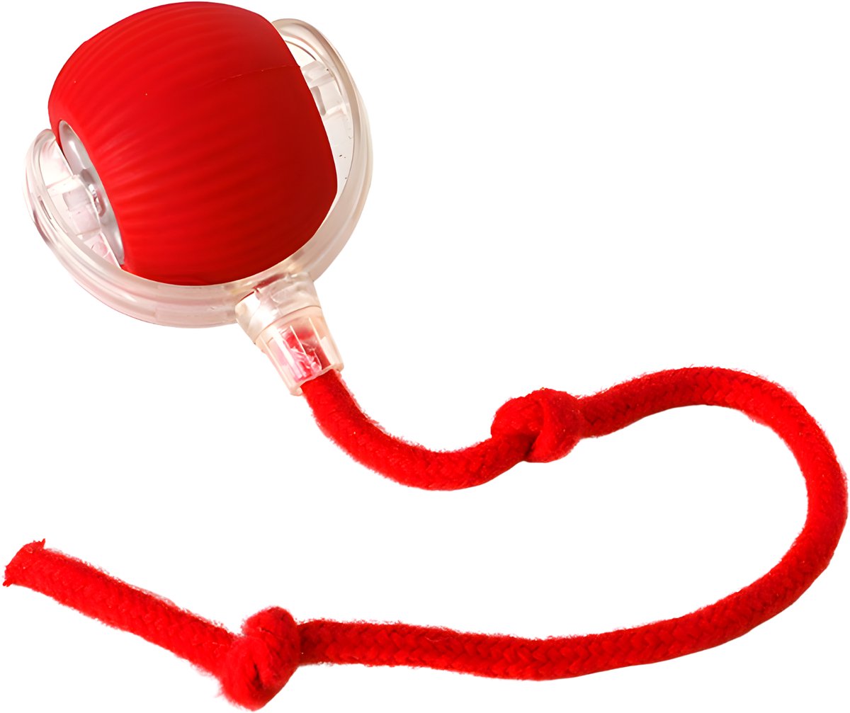 Teedz - Interactieve Kattenbal – Bewegend Speelgoed met USB Opladen – Zelfspelend – Automatisch Rollend Slim Kattenspeelgoed Voor Katten - Oplaadbaar - Speelgoed Voor Huisdieren - Snel Rollen Op Tapijt - Voor Interactief Spelen Binnenshuis - Rood -