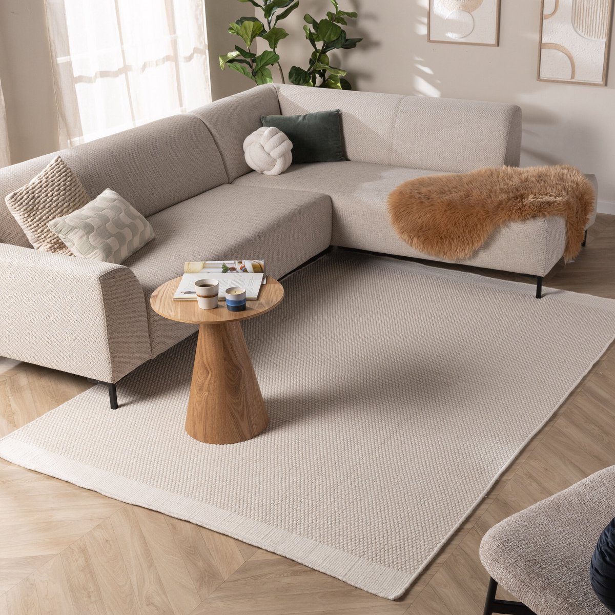 NATURL. Wollen vloerkleed - Bliss Creme - 80x150cm