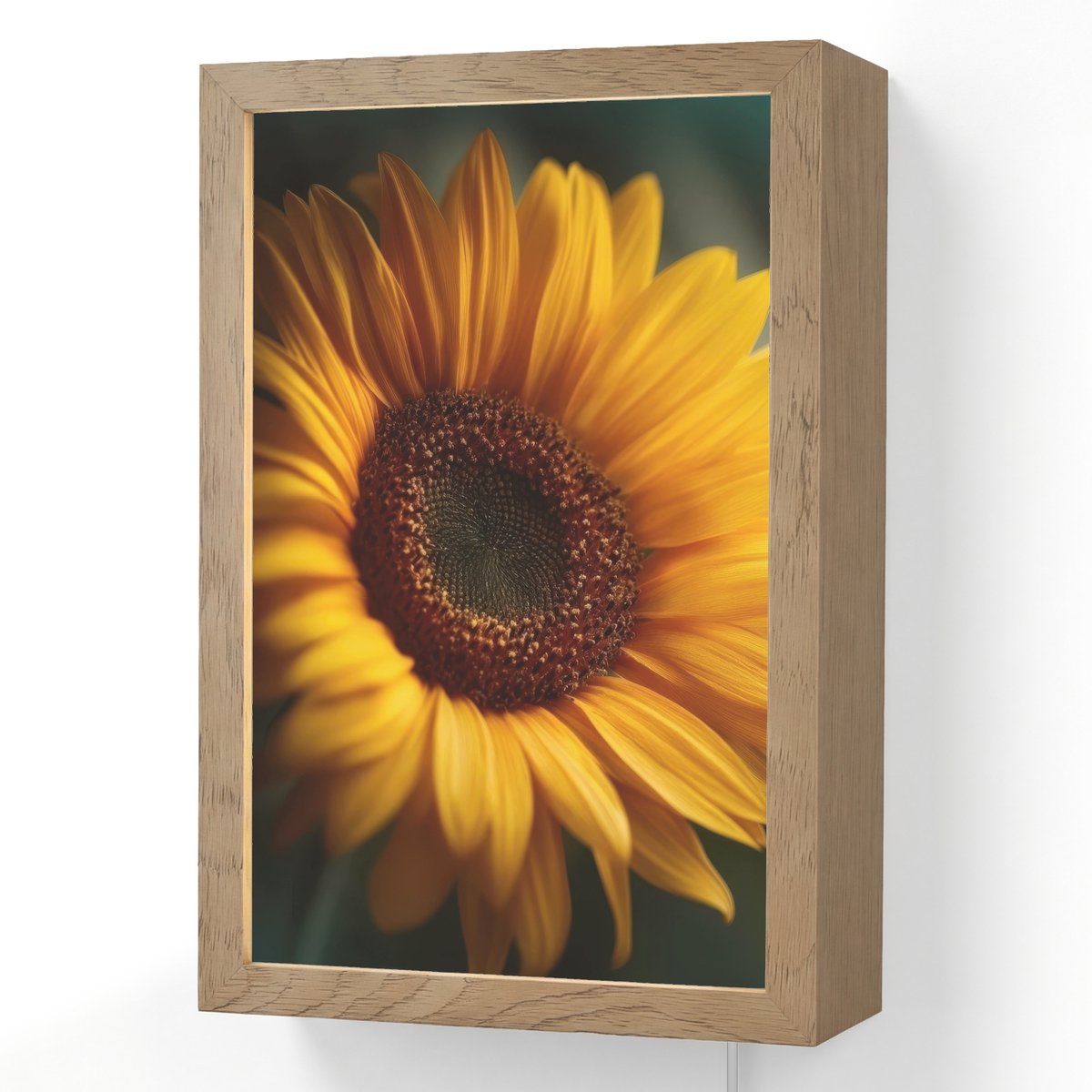 Wandlamp 20x30 cm - Oplaadbaar - Geel - Zonnebloem - Zomers - Wandlampen binnen woonkamer 