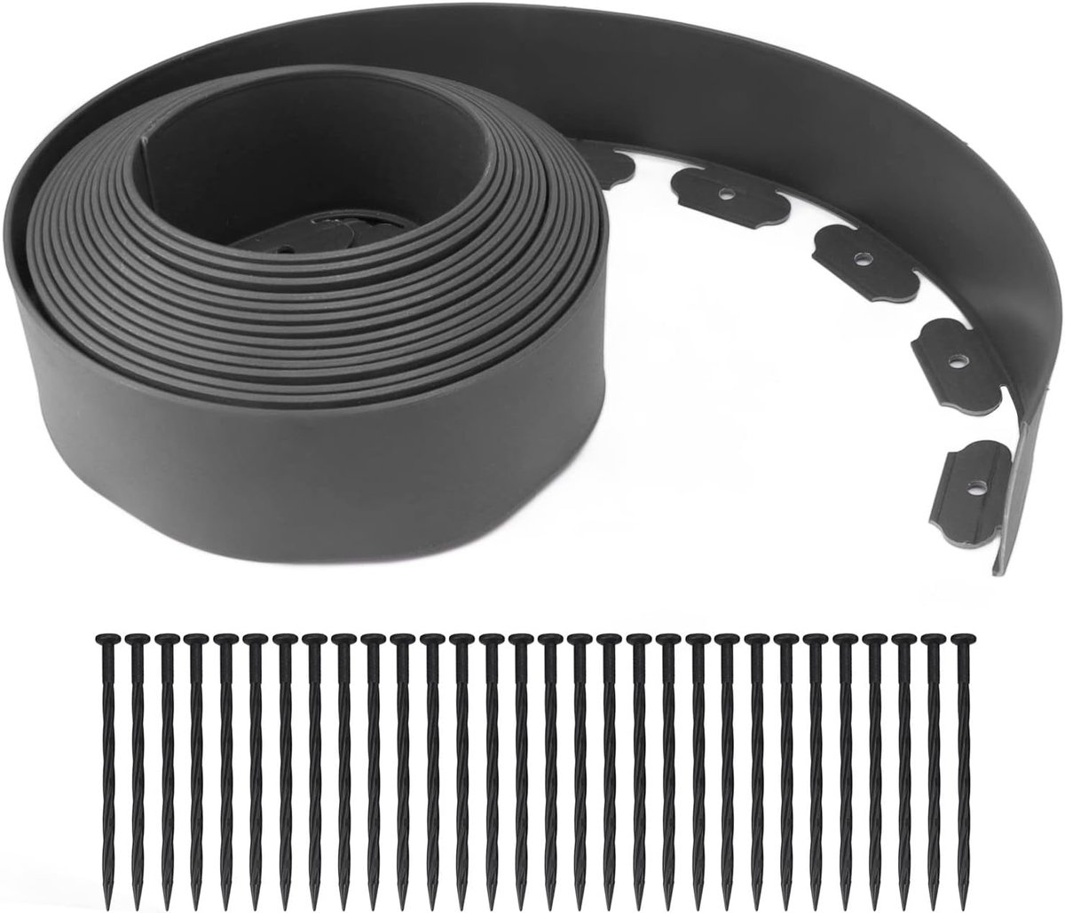 Tuin Rand Kit - Gazon Afscheiding - Tuin Vormgeven - Flexibel No Dig - 10 Meter Lang - Zwart