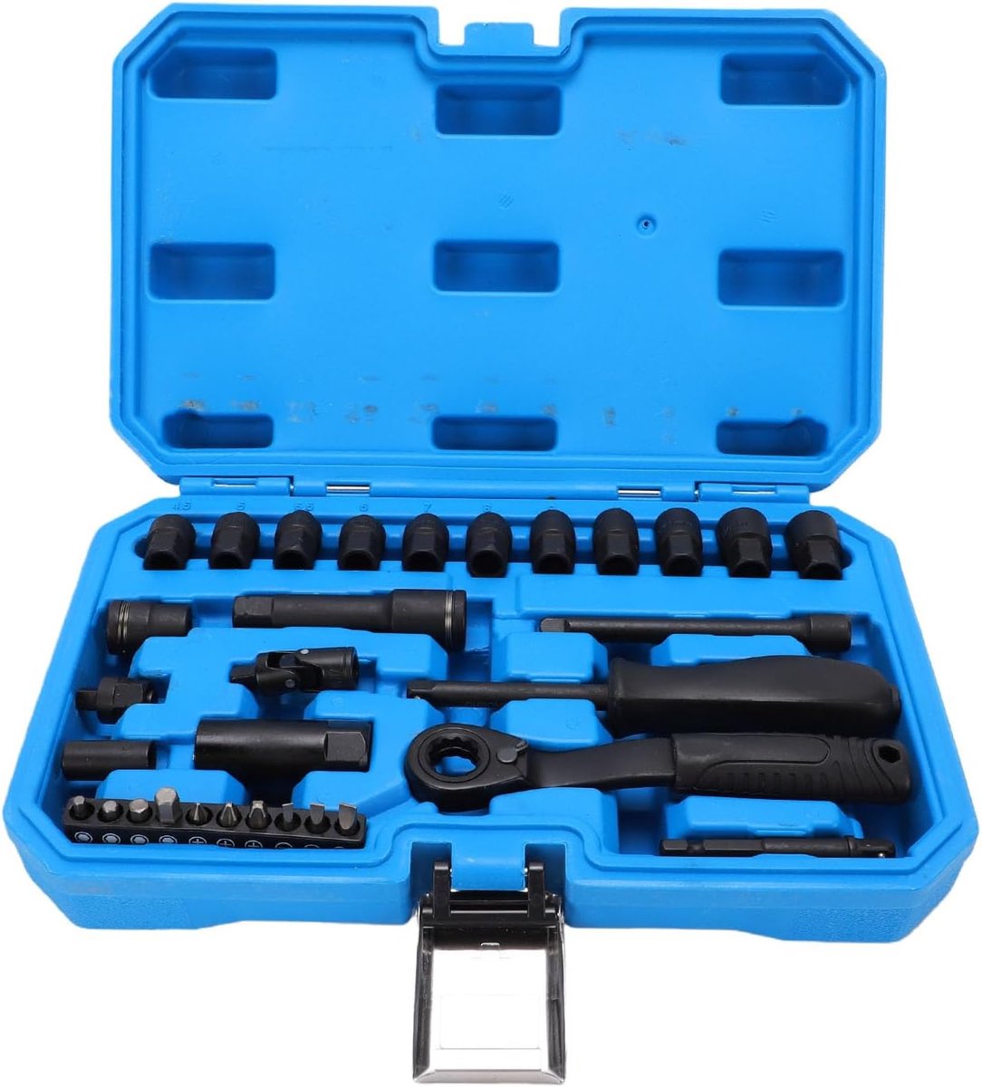 Doorsteekdoppenset 11-delig - Holle Doppen Set - Moeren Aandraaien - 72 Tanden Ratel - 1/4 Inch