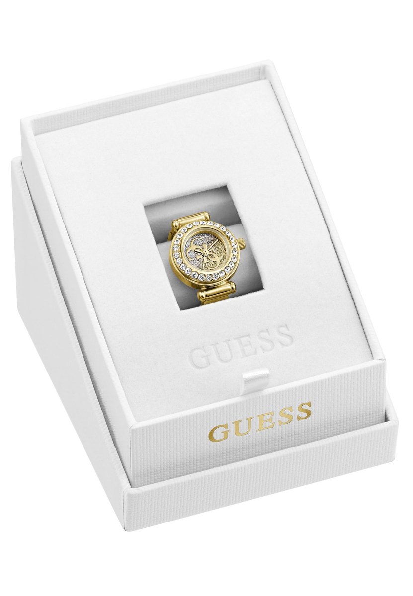 Guess Anna Analoog Quartzhorloge Goudkleurig Kast Gemaakt Van 100% Roestvrij Staal En Een Armband Van 100% Roestvrij Staal 18 GW1022L1, GW1022L2, GW1022L4, GW1078L1, GW1078L2, GW1078L4