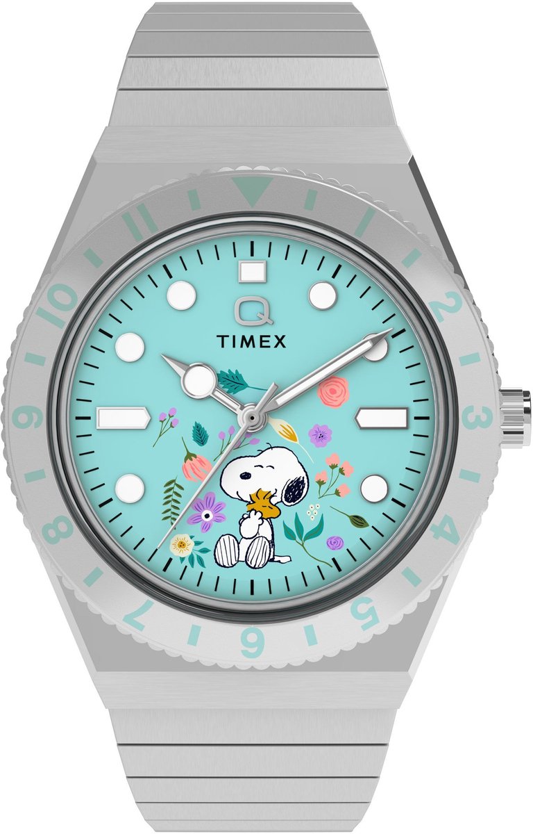 Timex Timex X Peanuts Q Timex Quartz Analoog Horloge Silver Tone Kast: 100% Roestvrij Staal | Armband: 100% Roestvrij Staal 36 mm TW2Y52700AJ