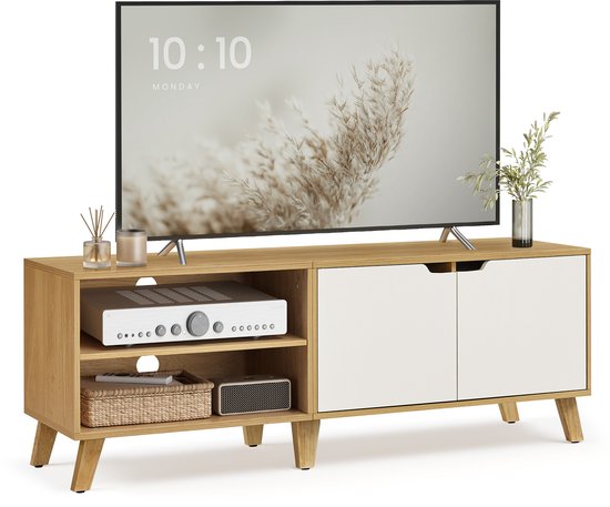 VASAGLE - TV Meubel - TV-meubel met 2 Deuren - 140 cm Lang - Verstelbare Planken - Voor Woonkamer Slaapkamer