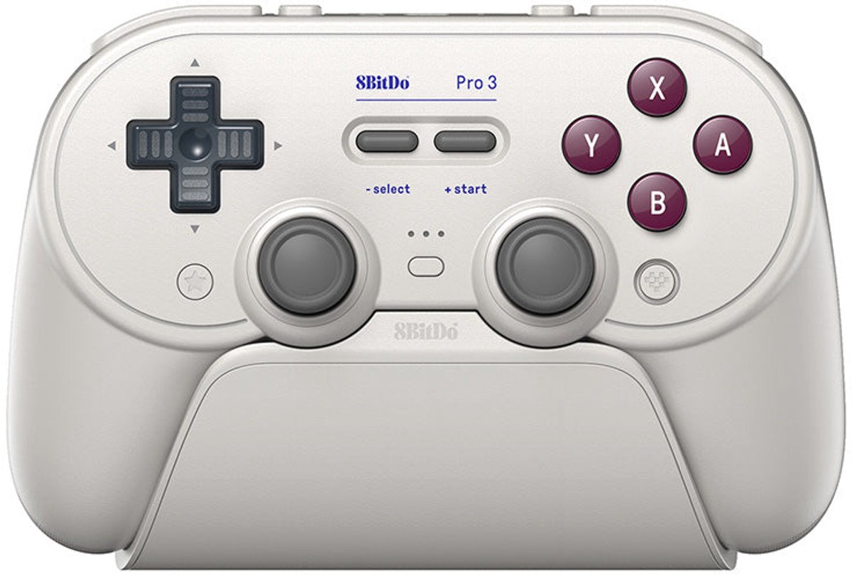 8BitDo Pro 3 Bluetooth Controller - Draadloze Gamepad - Nintendo Switch / Switch 2 / PC / Mac / Android / iOS - Bluetooth & 2.4 GHz & USB - Zilver