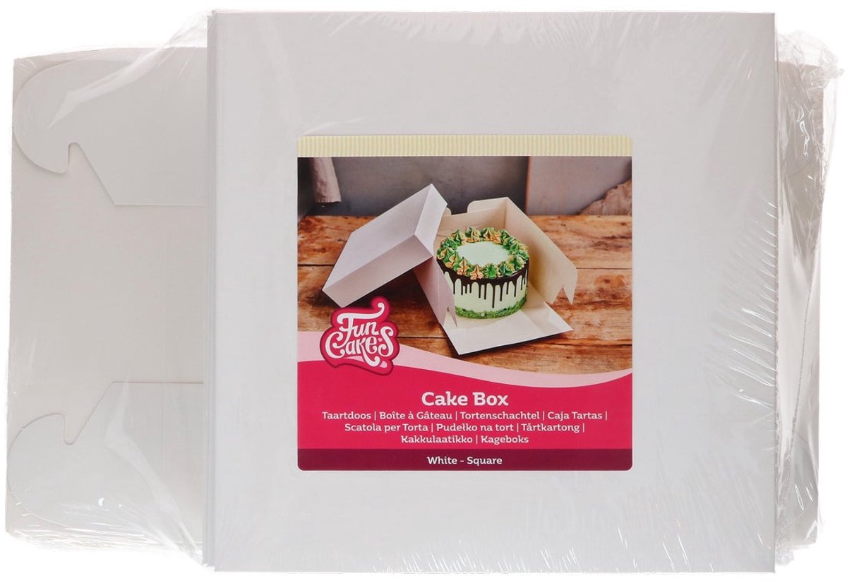 FunCakes Taartdoos Wit 30x30x8cm pk/25